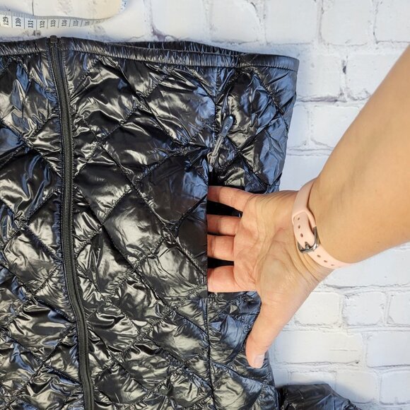 32 Degrees Woman’s Black Shiny puffer jacket size XS full zip - Picture 7 of 15